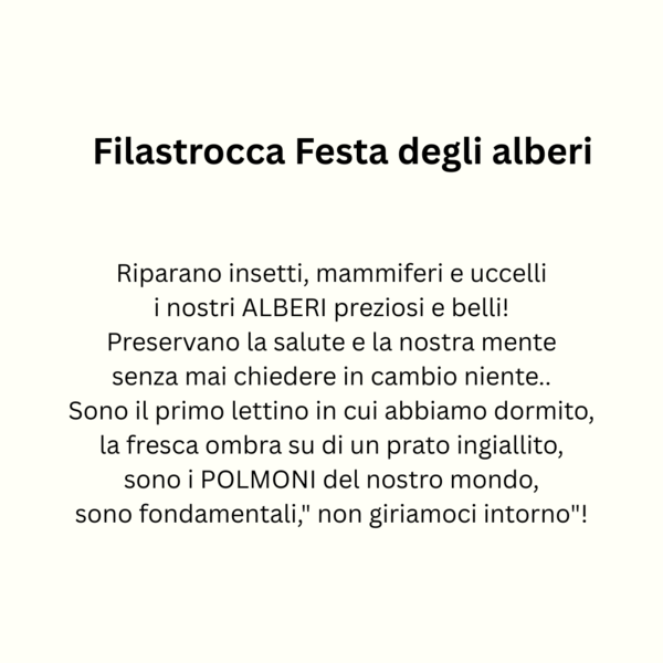 Filastrocca Festa degli alberi