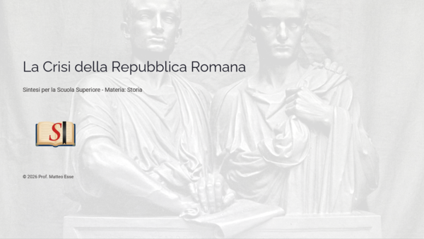 La Crisi della Repubblica Romana: Dai Gracchi a Silla – Kit Didattico Completo (Slide + Verifica + Spunti Orale)