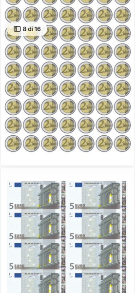 Monete e banconote (centesimi, euro ed banconote fino al 50)- matematica