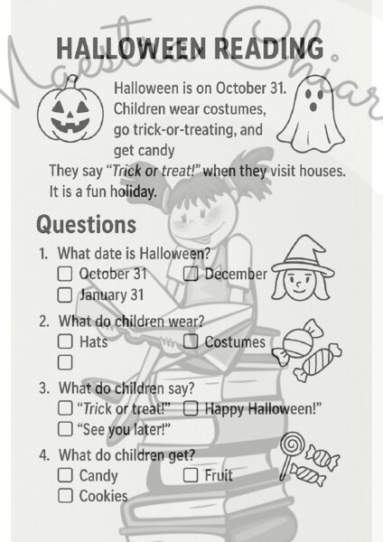 Reading comprehension - Halloween