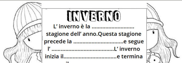 Inverno pop up con testo da completare in soggetto bambino bambina