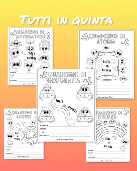 COPERTINE QUADERNI "TUTTI IN QUINTA"