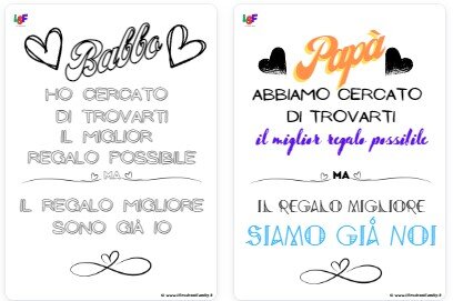 Biglietto per papà/babbo _ 4 versioni