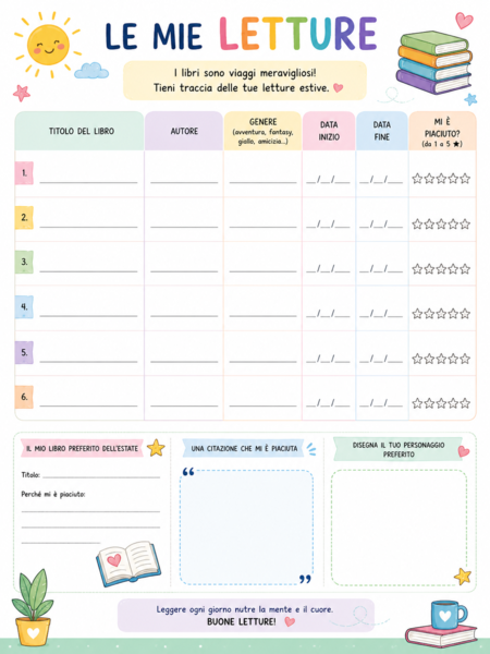 Planner estivo e memory book fine anno