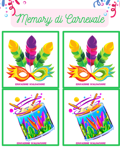 Memory di Carnevale con Attività