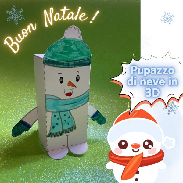 Pupazzo di neve in 3D da costruire
