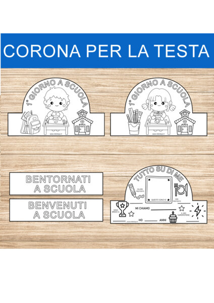 CORONA PER LA TESTA PER PRIMO GIORNO A SCUOLA