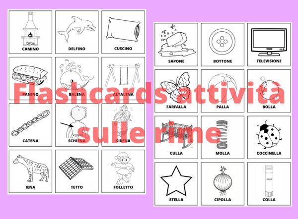 Flashcards per attività sulle rime