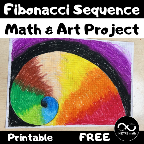FREE Fibonacci Sequence Activity Golden Rectangle Fibonacci Day Spiral Math Art