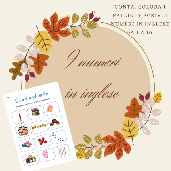 Count, color and write_Numbers_Conta e colora i numeri in inglese