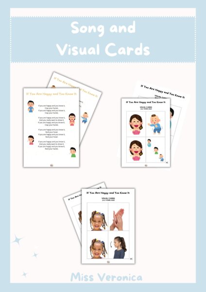 Song and Visual Cards- If You Are Happy And You Know it