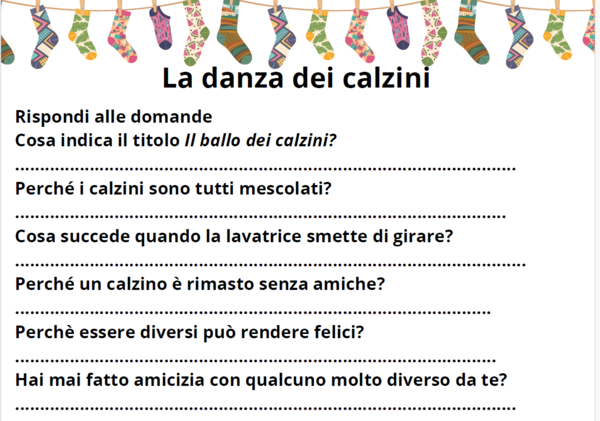 Poesia e attività per la giornata dei calzini spaiati