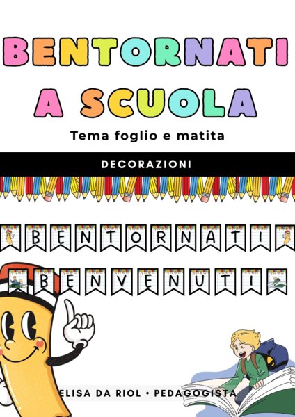 Accoglienza scuola primaria - Benvenuti/Bentornati con fogli e matita
