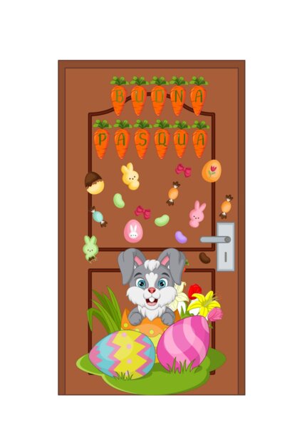 🐰🌸 Decorazione di Pasqua per la Porta della Classe