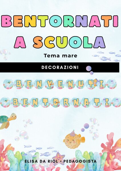 Accoglienza scuola primaria – Benvenuti/Bentornati tema mare