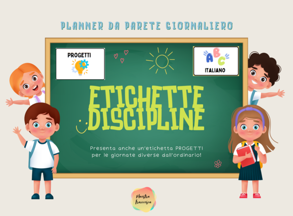ETICHETTE DELLE DISCIPLINE per PLANNER GIORNALIERO