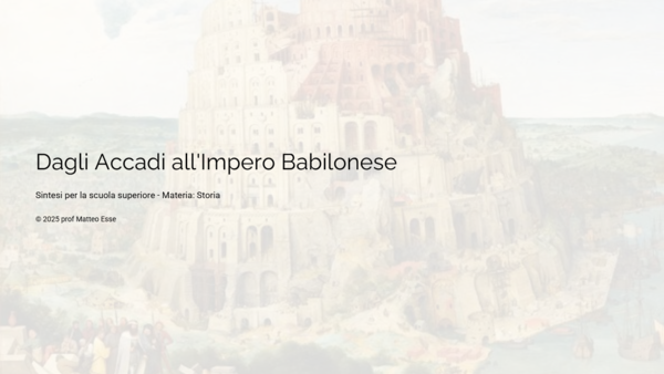 Accadi e Babilonesi: Sintesi, Codice di Hammurabi e Verifica (PPTX Modificabile)