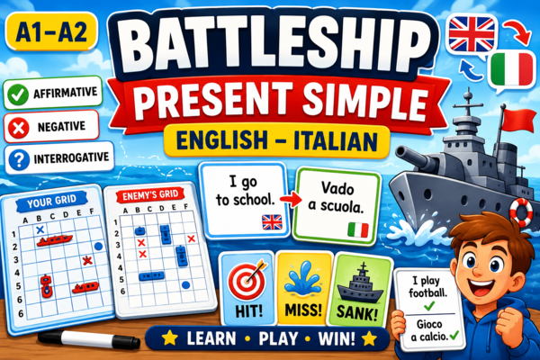 Battaglia Navale – Present Simple | Gioco linguistico