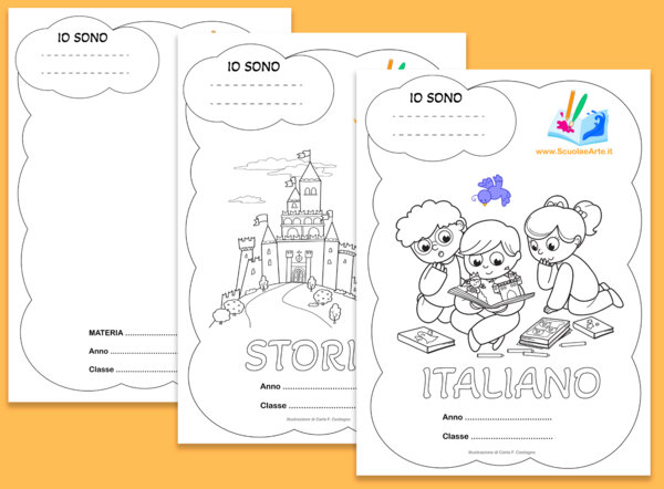 Copertine "Scuola e Arte" stampabili personalizzabili
