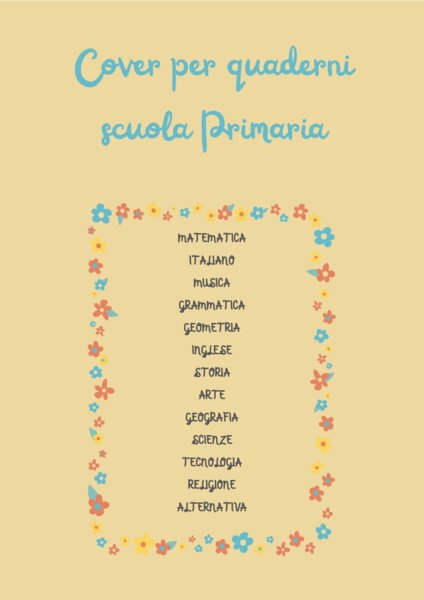 13 COVER PRONTE DA STAMPARE PER LE DISCIPLINE DELLA SCUOLA PRIMARIA