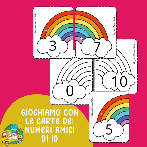 GIOCHIAMO CON LE CARTE DEI NUMERI AMICI DI 10
