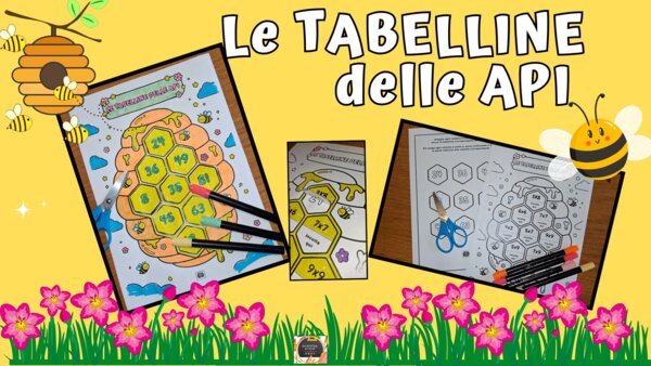 🐝Le Tabelline delle Api - Attività di Associazione e Ritaglio🐝