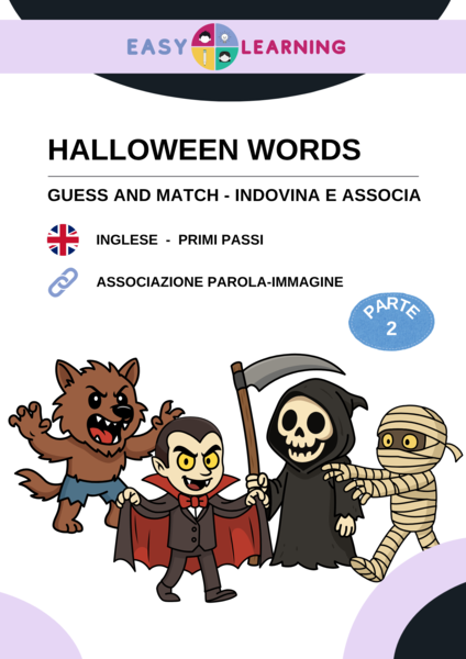 Halloween Words, Guess and Match / Inglese Beginner Parte 2