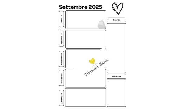 Agenda giornaliera insegnante