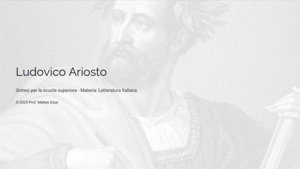 Ludovico Ariosto e l'Orlando Furioso: Lezione + Verifica (PPTX Modificabile)