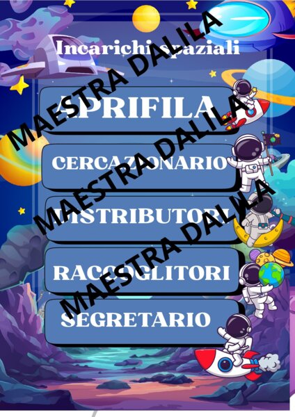 Incarichi a tema spazio e sistema solare