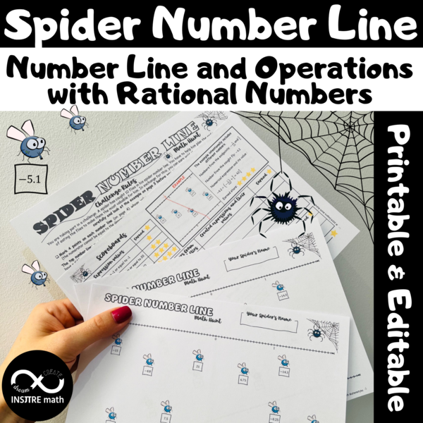 Spider Number Line | Positive and Negative Fractions and Decimals