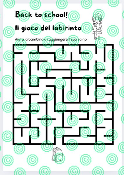 Scheda gioco per il back to school: il labirinto