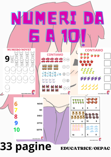 Schede di matematica numeri da 6 a 10