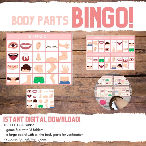 Tombola! Bingo! Impariamo la parti del corpo, learning body parts.