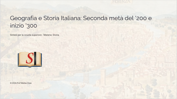 L'Italia tra '200 e '300: Angioini, Aragonesi e le Signorie - Unità Didattica Completa