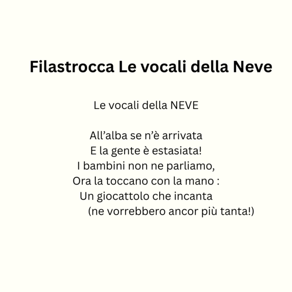 Filastrocca Le vocali della Neve