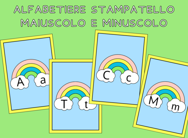 Alfabetiere stampatello maiuscolo e minuscolo