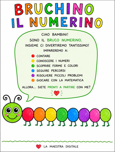 Bruchino il Numerino – schede di matematica su forma e concetti topologici