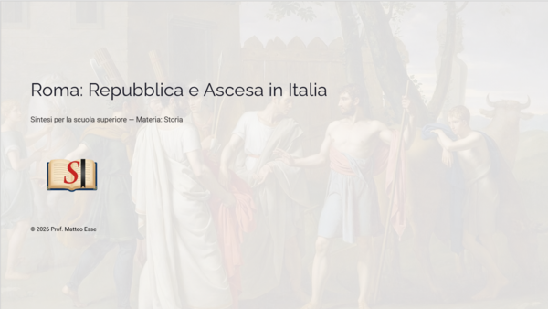 Roma Repubblicana: Istituzioni e Conquista dell’Italia – Modulo Completo (16 Slide + Verifica)