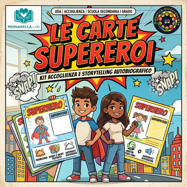 Kit Accoglienza & Storytelling: Le Carte Supereroi | Didattica Differenziata & Gamification