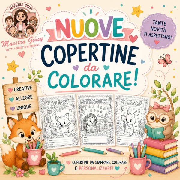 Copertine Quaderni Classe Prima – Bosco Fatato | Da Colorare