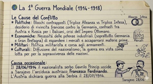 la sintesi della Prima Guerra Mondiale