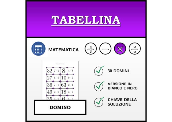 Domino | Tabellina | Attività Matematica