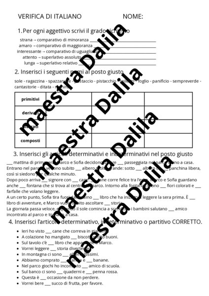 Prove d'ingresso_esercizi di ripasso classe 5
