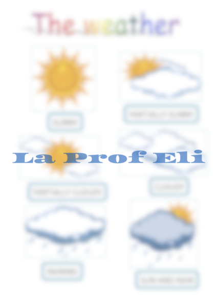 Flash cards in inglese sul tempo atmosferico