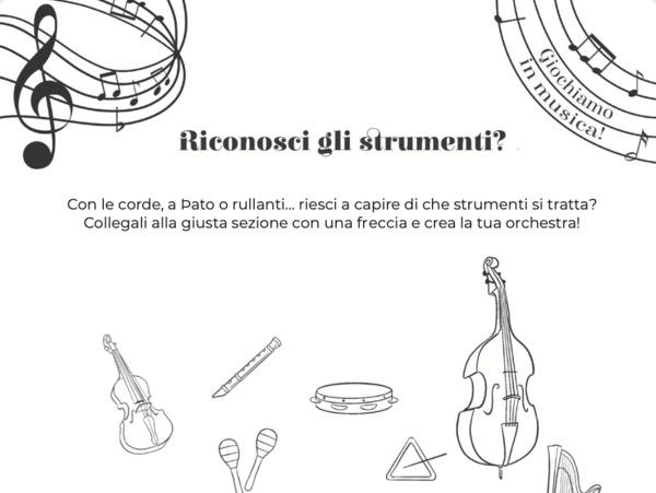 Attività "Riconosci gli strumenti?" da "Storie di musicisti famosi per bambini"