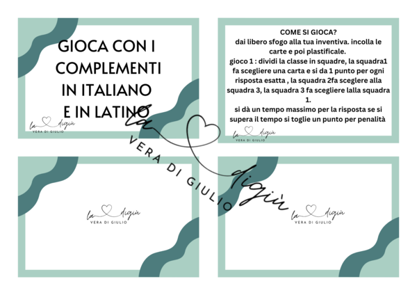 il gioco dei complementi in italiano e in latino