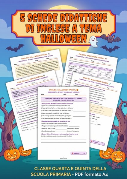 Schede didattiche di Inglese a tema Halloween - classe IV e V della Scuola Primaria