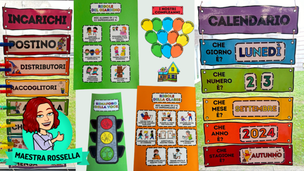 ALLESTIMENTO PER AULA (CALENDARIO, SEMAFORO VOCE, INCARICHI, REGOLE...) 💪