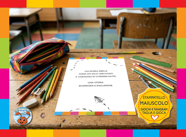 ​Laboratorio per imparare a leggere con Nio: Favola illustrata - Kit Prime Letture in Stampatello Maiuscolo con Tangram dell'Alfabeto e filastrocca delle sillabe - 5-7 anni